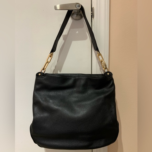 Michael Kors Black Leather Fulton Handbag - Picture 4 of 7